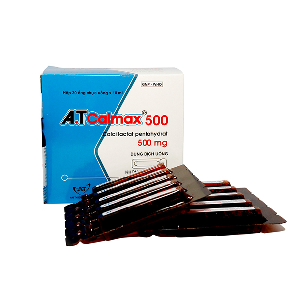 A.T Calmax Calcium Lactat 500mg An Thiên (Hộp 30 ống x 10ml)