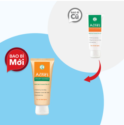 Kem Rửa Mặt Acnes Vitamin Cleanser Rohto (Tuýp 100g)