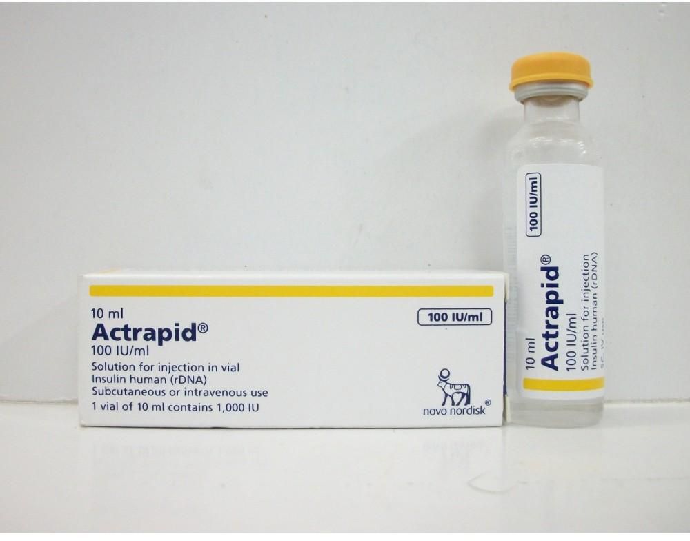 Actrapid Insulin Human 100 Iu/ml Novo Nordisk (H/1o/10ml) Date 01/2026