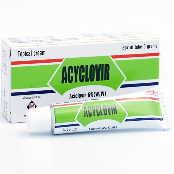 Kem bôi Acyclovir Medipharco (Cọc 10 tuýp x 5g)