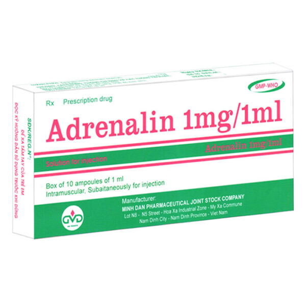 Adrenalin 1mg/1ml Minh Dân (H/10o/1ml) date 11/2024