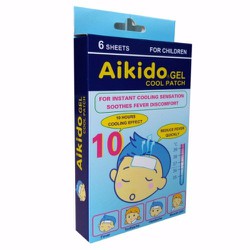 Aikido Gel Cool Patch Miếng Dán Hạ Sốt (Hộp 6 miếng)