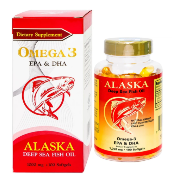 Viên uống Alaska Omega 3 EPA & DHA 1000mg Mỹ (đỏ) (Lọ 100 viên)