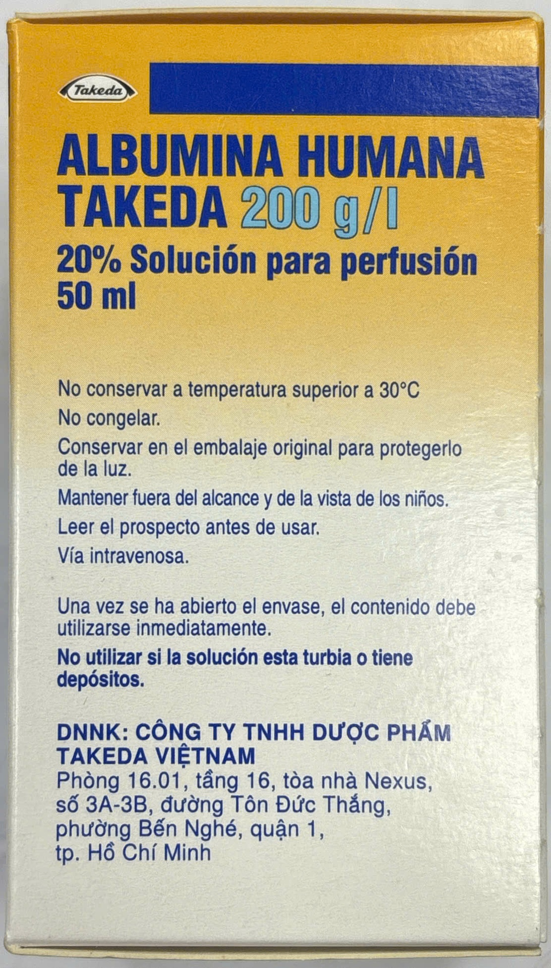 Albumina Humana Takeda 200g/l (Lọ/50ml)