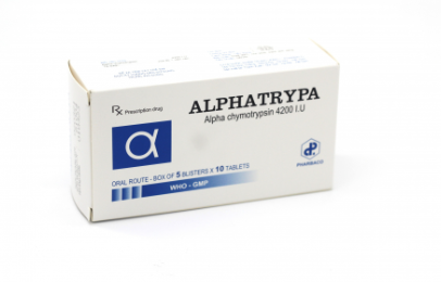 Alphatrypa chymotrypsin 4200 I.U TW1 Pharbaco (Hộp 50 viên)