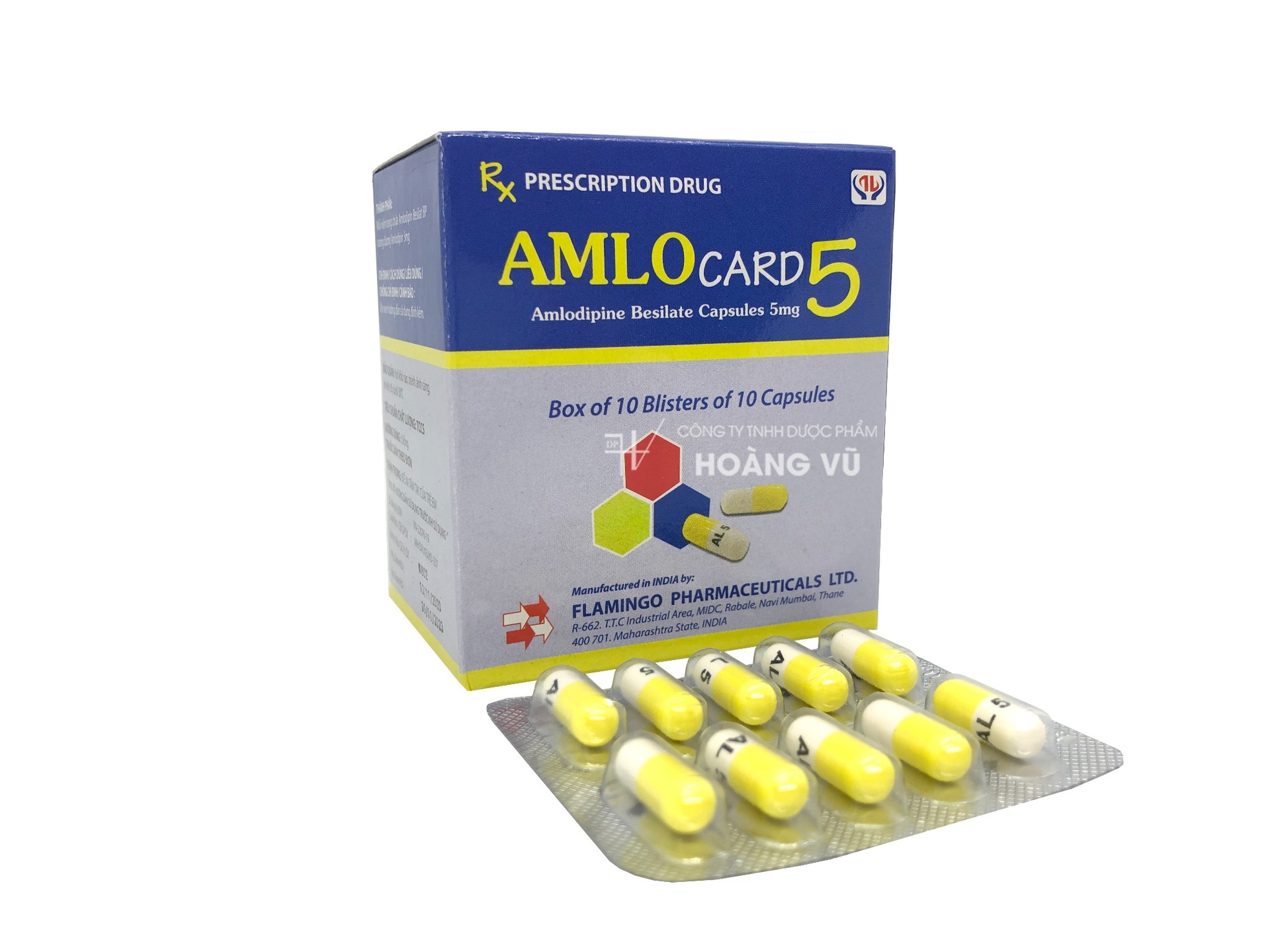 Amlocard Amlodipin 5mg Flamingo Ấn Độ (Hộp 100 viên)