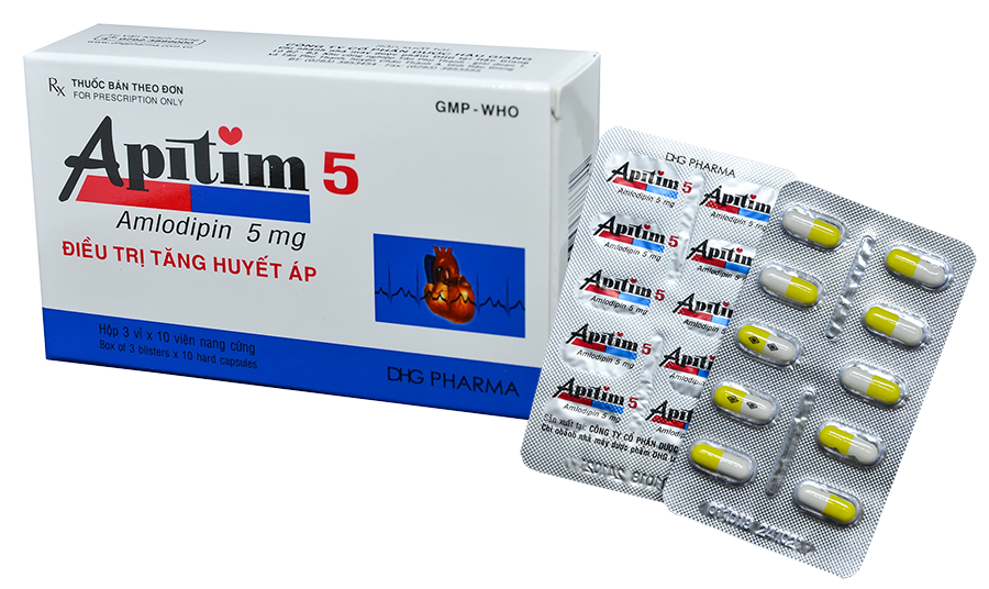 Apitim Amlodipin 5mg DHG Hậu Giang (Hộp 30 viên)