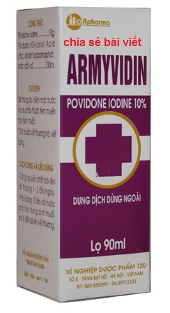 Armyvidin Povidone Iodine 10% 90ml Z120 (Chai 90ml)
