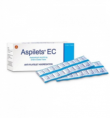 Aspilets Ec Acetylsalicylic Acid 80mg United Pharma (Hộp 100 viên)