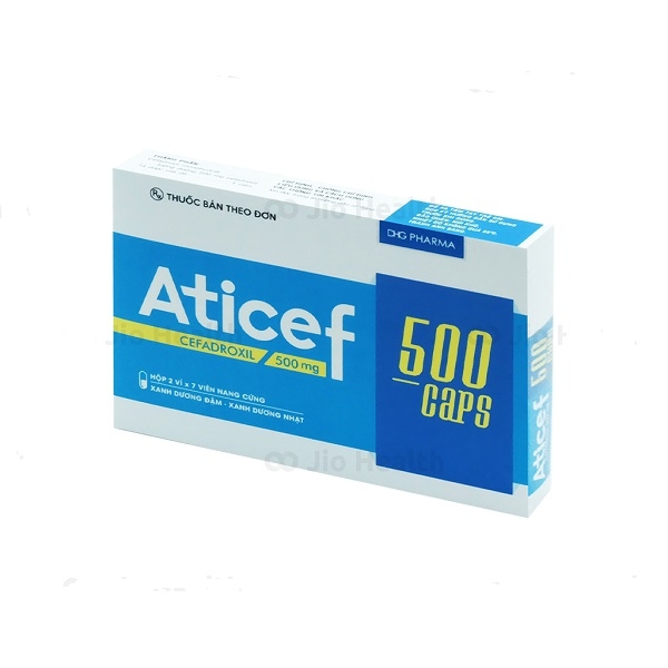 Aticef Cefadroxil 500mg DHG Hậu Giang (Hộp 14 viên)