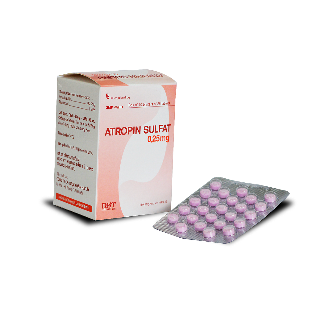 Atropin Sulfat 0.25mg Hà Tây (H/250v) Date 03/2026