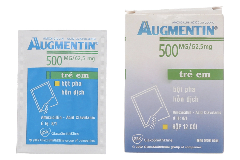 Augmentin 500/62,5mg GSK (Hộp 12 gói)
