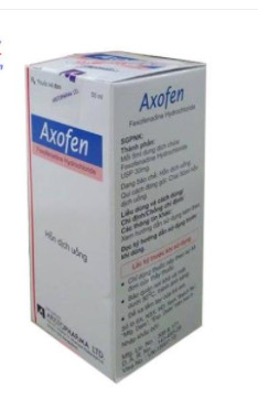 Axofen Fexofenadin 30mg/5ml Aristopharma (Lọ/50ml) date 09/2023