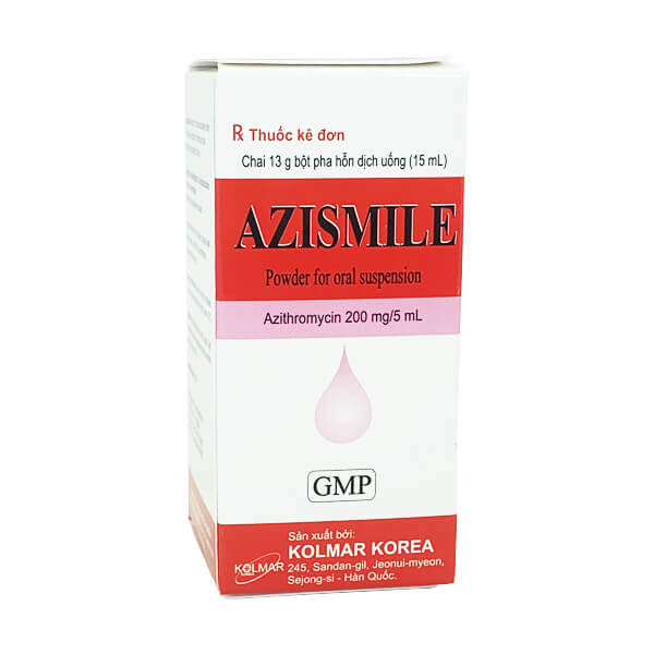 Azismile Azithromycin 200mg/5ml Hàn Quốc (Lọ 13g)