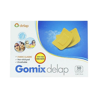 Băng Cá Nhân Gomix Delap 3.8 x 7.2cm (Hộp 30 miếng)