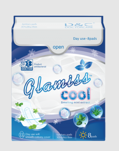 Băng Vệ Sinh Ban Ngày Doctor Care Glamiss cool Màu Xanh (Gói 8 miếng)