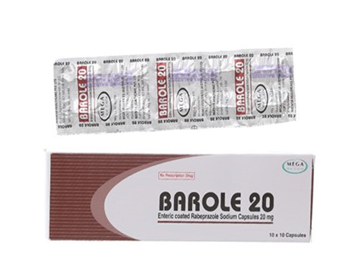 Barole 20 Rabeprazol 20mg Mega (Hộp 100 viên)