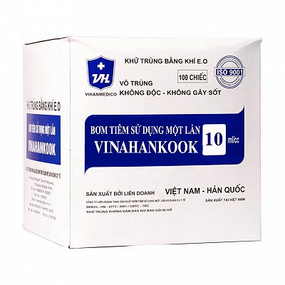 Bơm Tiêm 10ml/cc Vinahankook (Hộp 100 cái)