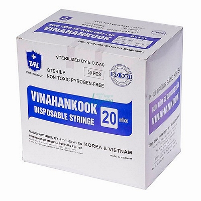 Bơm Tiêm 20ml/cc Vinahankook (Hộp 50 cái)
