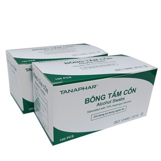 Bông Tẩm Cồn Alcohol Swabs Tân Á (Hộp 100 miếng)