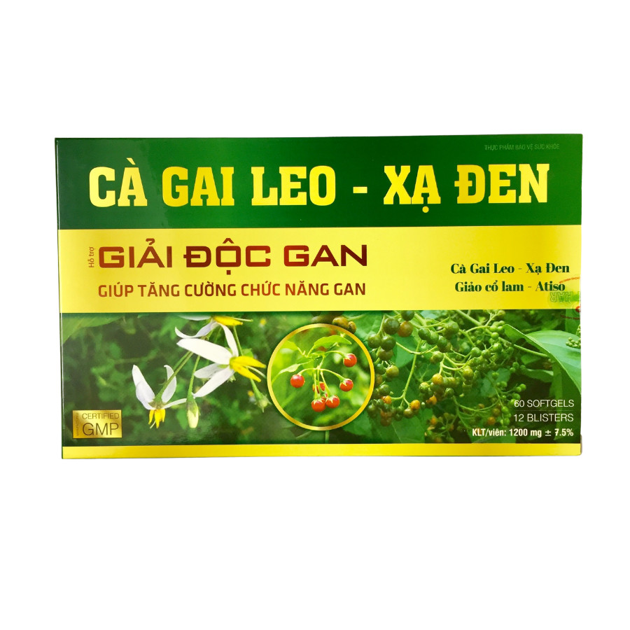Viên uống Cà gai leo - xạ đen giải độc gan Akopha Pháp (Hộp 60 viên)