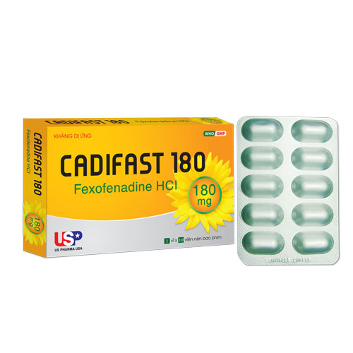 Cadifast Fexofenadine 180mg USP (H/10v)