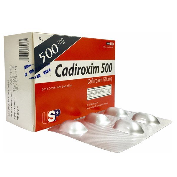 Cadiroxim Cefuroxim 500mg USP (Hộp 30 viên)
