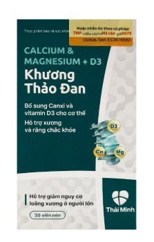 Viên uống Calcium Magnesium + D3 Khương Thảo Đan Thái Minh (Hộp 30 viên)