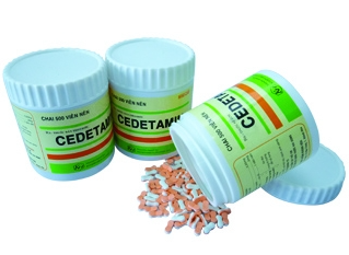 Cedetamin viên nén (vàng vạch cam) Khánh Hòa (Lọ/500v) Lọ To