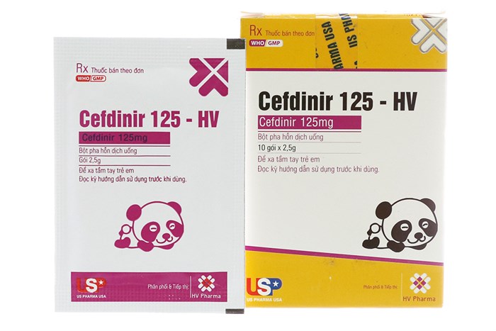 Cefdinir 125mg HV USP gấu tr Úc (Hộp 10 gói x 2.5g)