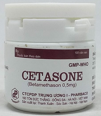 Cetasone Betamethason 0.5mg TW1 Pharbaco (Lọ 100 viên)