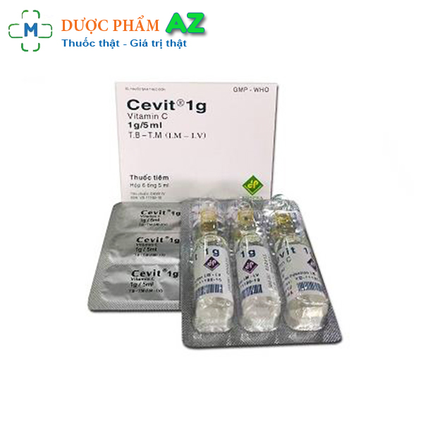 Tiêm Cevit Vitamin C 1g/5ml Vidipha (Hộp 6 ống)