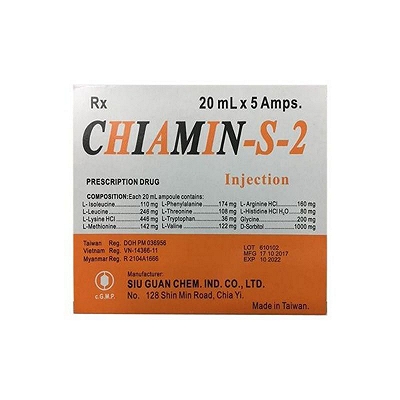 Tiêm Chiamin S 2 Siu Guan Chem (Hộp 5 ống x 20ml)