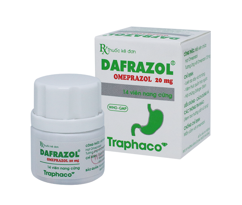 Dafrazol Omeprazole 20mg Traphaco (Lọ 14 viên)