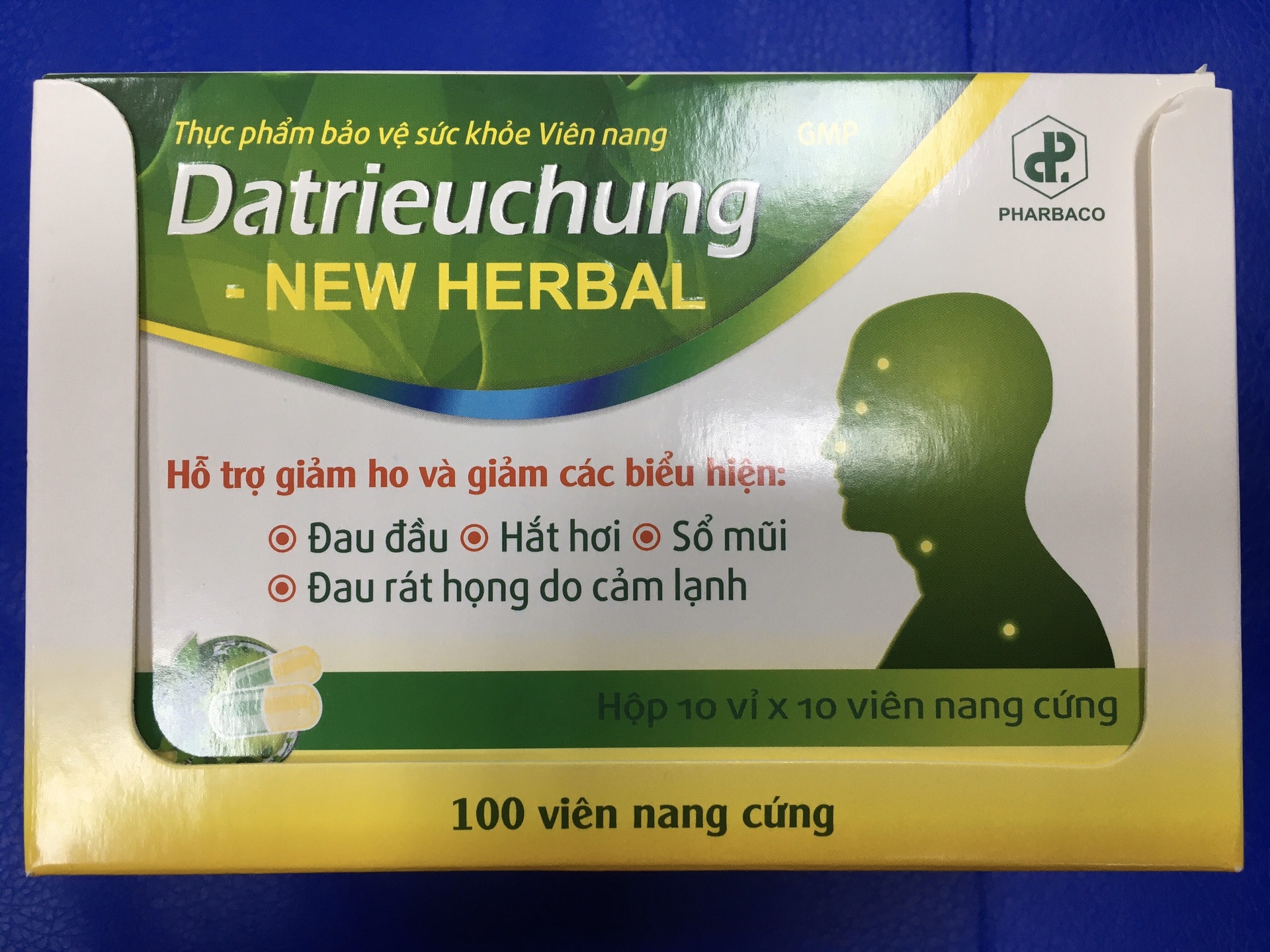 Viên uống Datrieuchung new herbal Pharbaco mới (Hộp 100 viên)