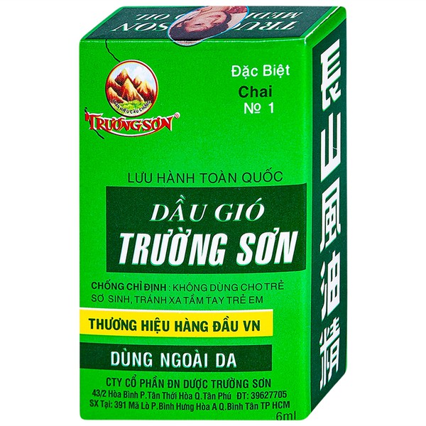 Dầu gió Trường Sơn đặc biệt (Hộp 12 chai x 6ml)