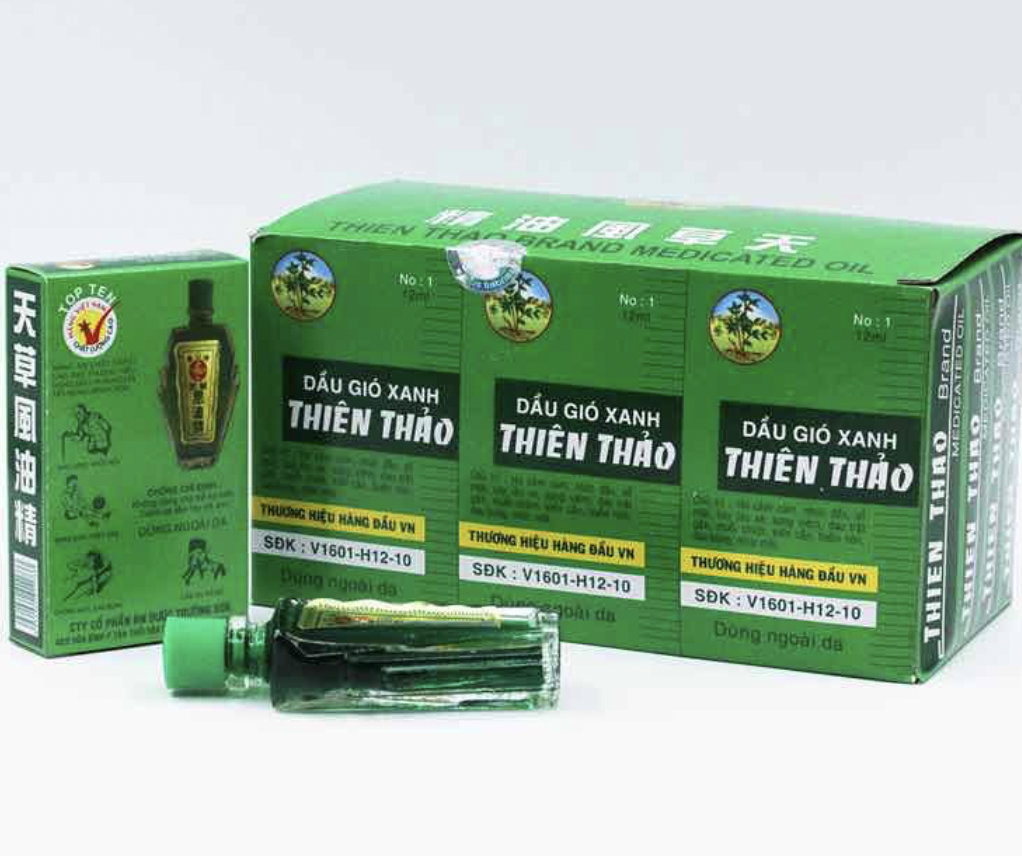Dầu Gió Xanh Thiên Thảo (Hộp 12 cái x 12ml)