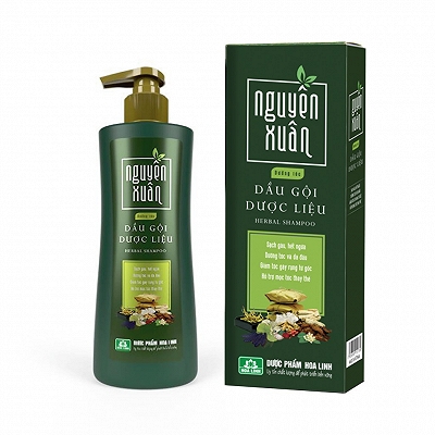 Dầu Gội Dược Liệu Nguyên Xuân (Xanh lá) Hoa Linh (Chai 520g)
