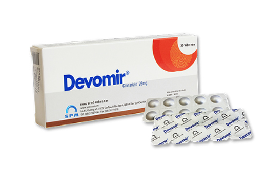 Devomir Cinnarizine 25mg SPM (Hộp 30 viên)