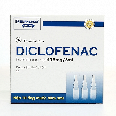 Tiêm Diclofenac 75mg/3ml Hải Dương (Hộp 10 ống x 3ml)