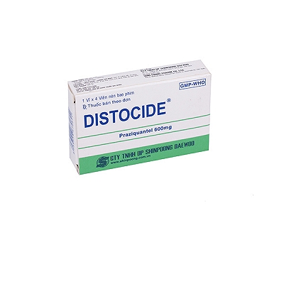 Distocide Praziquantel 600mg Daewoo Hàn Quốc (Hộp 4 viên)