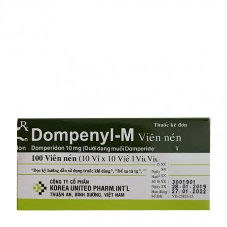 Dompenyl-M Domperidon 10mg Korea united pharm (Hộp 100 viên)