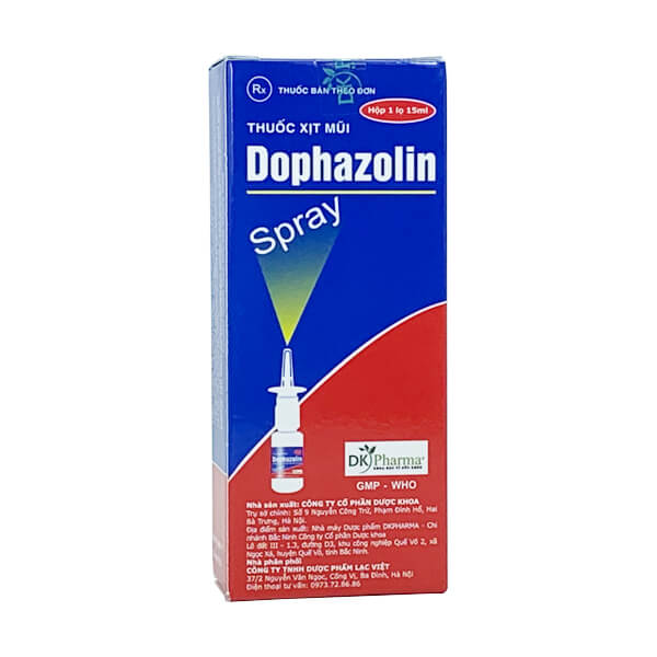 Xịt mũi Dophazolin Dược Khoa (Cọc 10 lọ x 15ml)