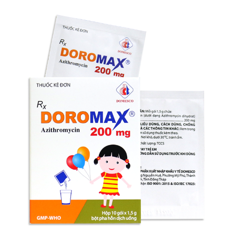 Doromax Azithromycin 200mg Đồng Tháp (Hộp 10 gói x 1.5g)