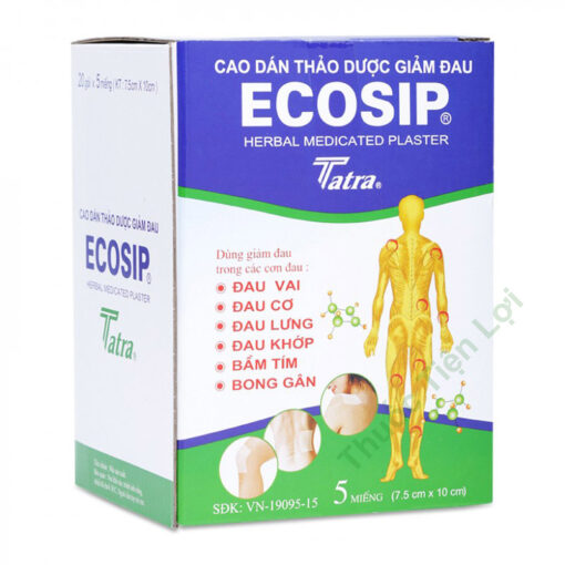 Ecosip Cao Dán Thảo Dược Nóng Tatra (Hộp 20 gói x 5 miếng)