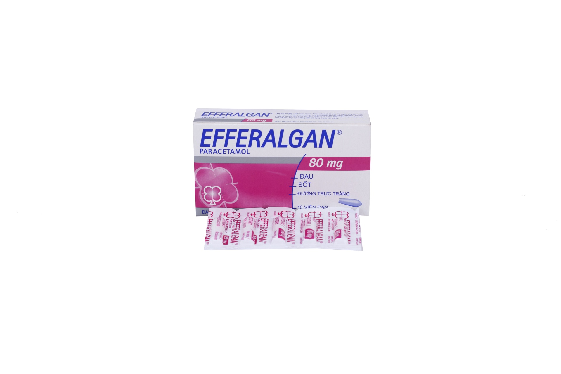 Viên đặt Efferalgan 80mg Pháp (Hộp 10 viên)