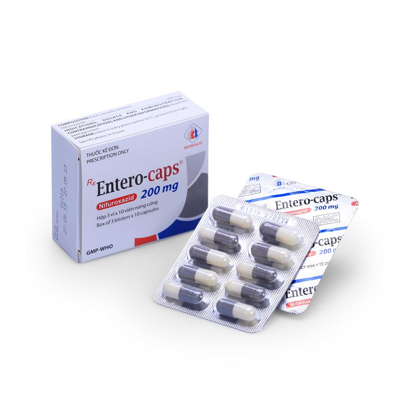Entero Caps Nifuroxazid 200mg Đồng Tháp (Hộp 30 viên)