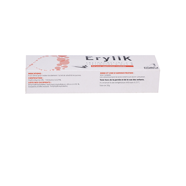 Gel bôi Erylik Erythromycin trị mụn Pháp (Tuýp 30g)