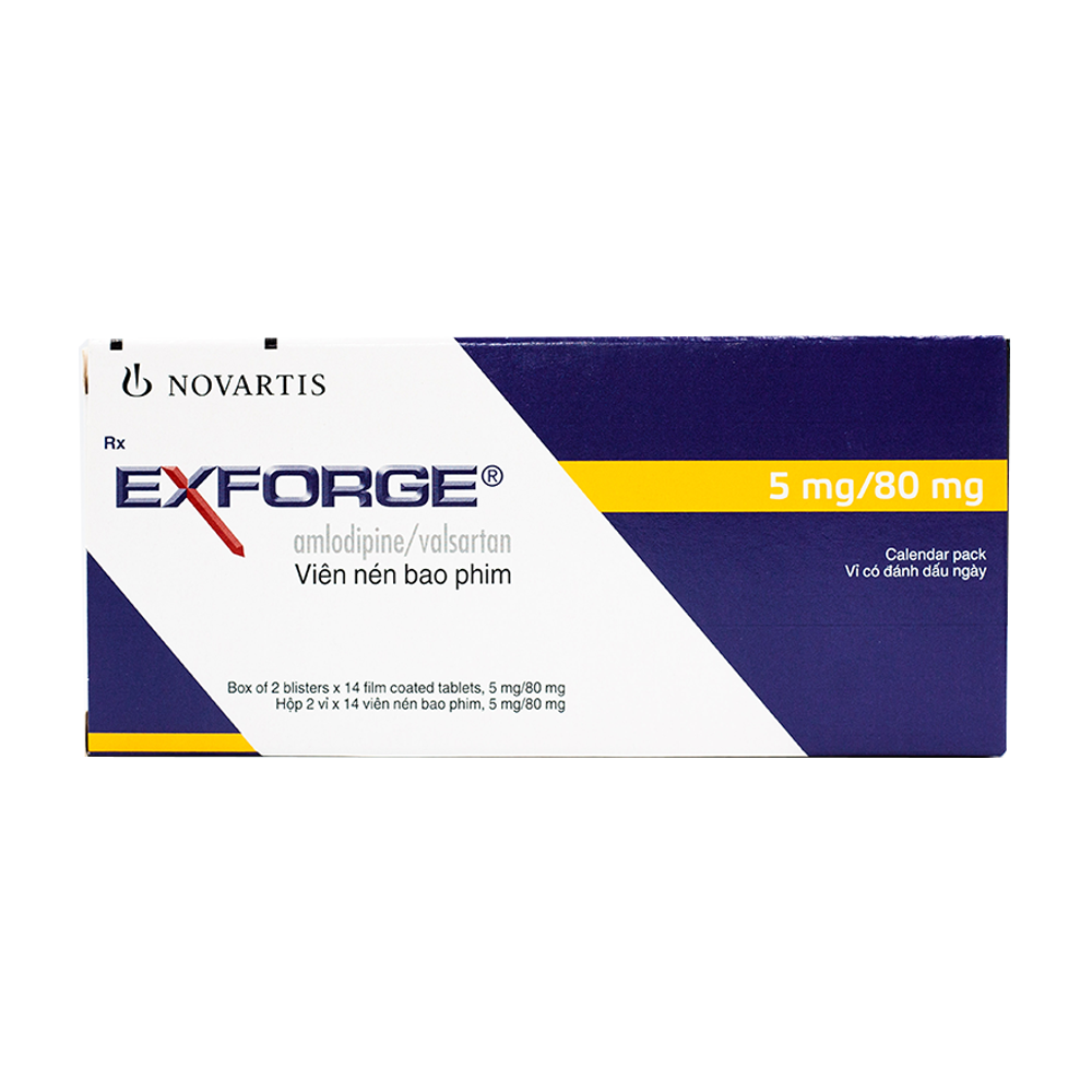 Exforge 5/80mg Novartis (Hộp 28 viên)