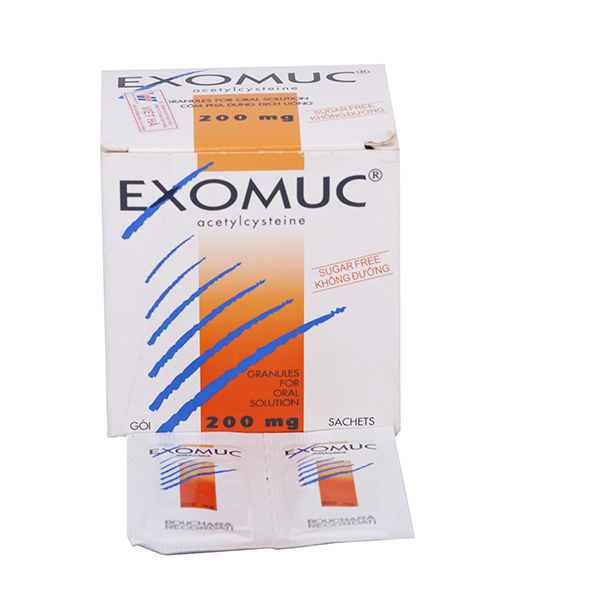 Exomuc acetylcysteine 200mg Pháp (Hộp 30 gói)